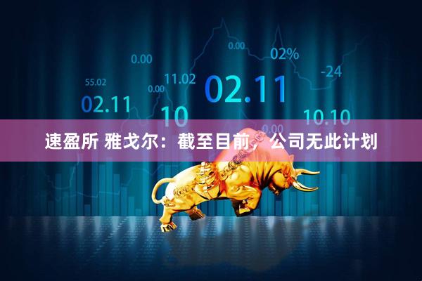 速盈所 雅戈尔：截至目前，公司无此计划