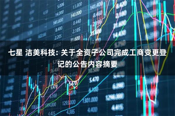 七星 洁美科技: 关于全资子公司完成工商变更登记的公告内容摘要