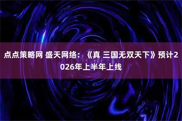 点点策略网 盛天网络：《真 三国无双天下》预计2026年上半年上线
